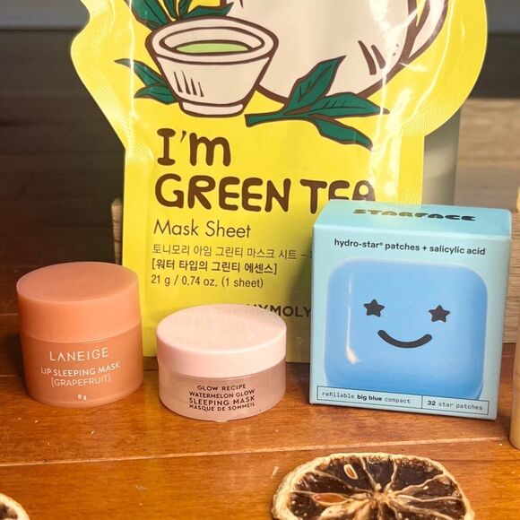 6x mini bundle Glow Recipe Laneige Starface Pink Juice Lip Sleep Mask Glowy Balm - Picture 5 of 8